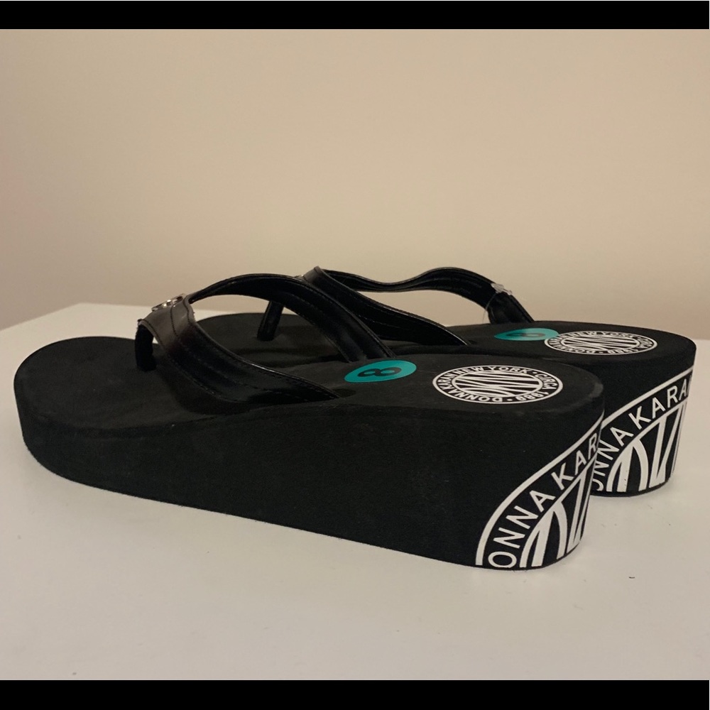 DKNY Black Wedge Sandals